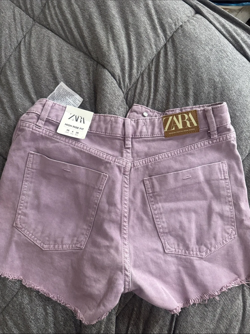 ZARA Lavender Denim Shorts